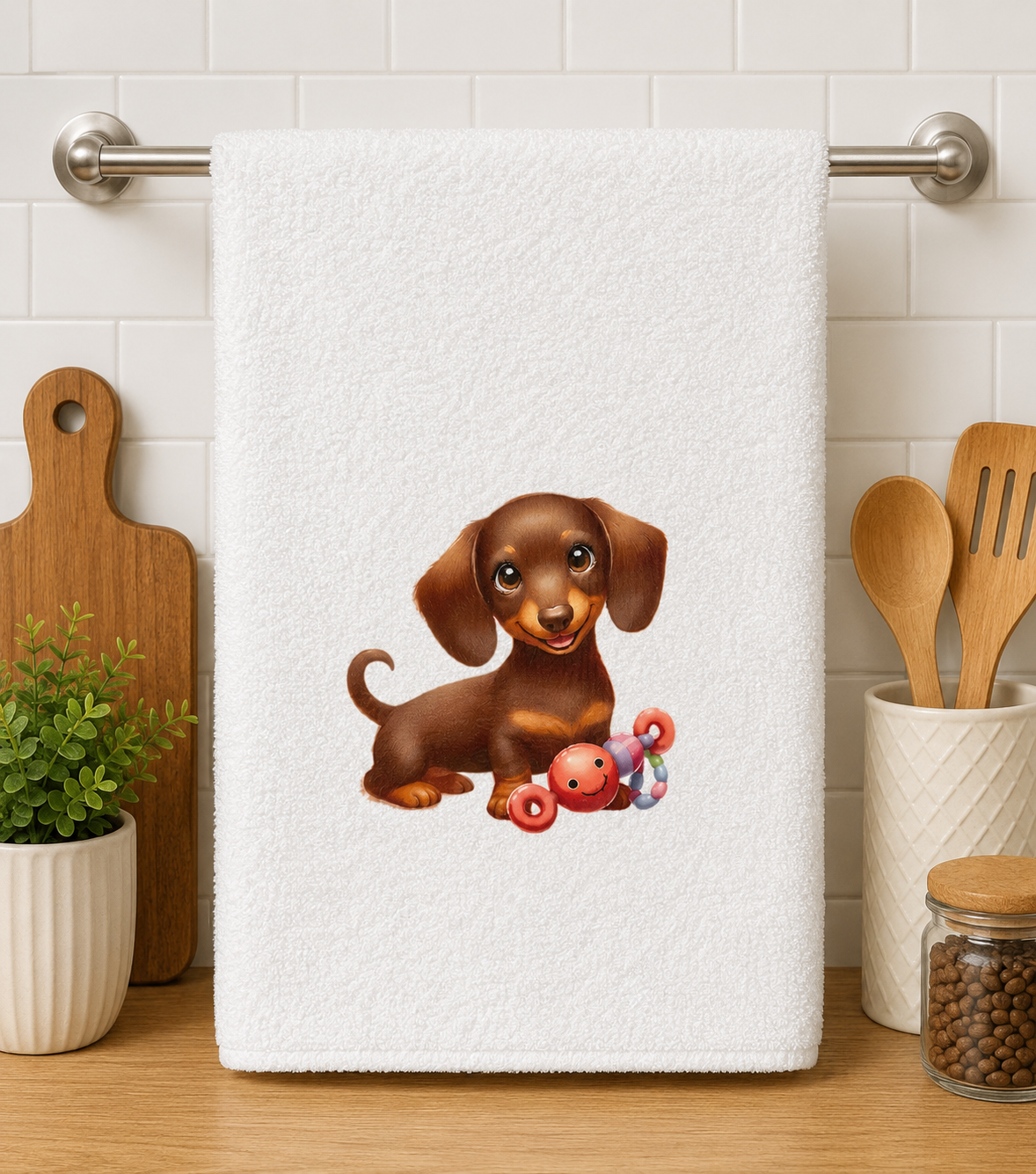 Cute Dachshund Kitchen Towel