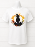 Beautiful T-shirt with a meditating girl design.