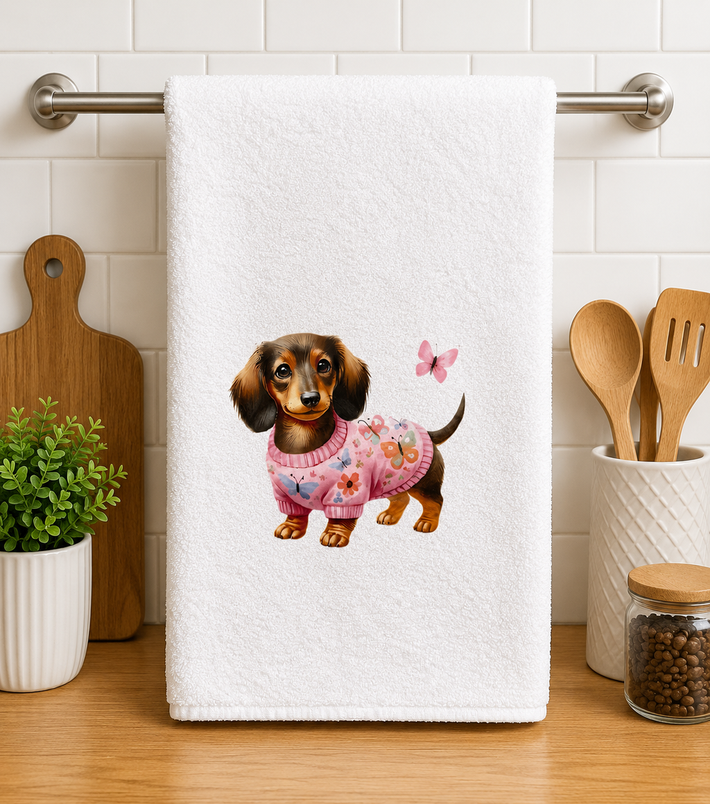 Cute Dachshund Kitchen Towel