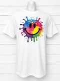 Multicolor Emoji Smiley Face Short-Sleeve T-Shirt