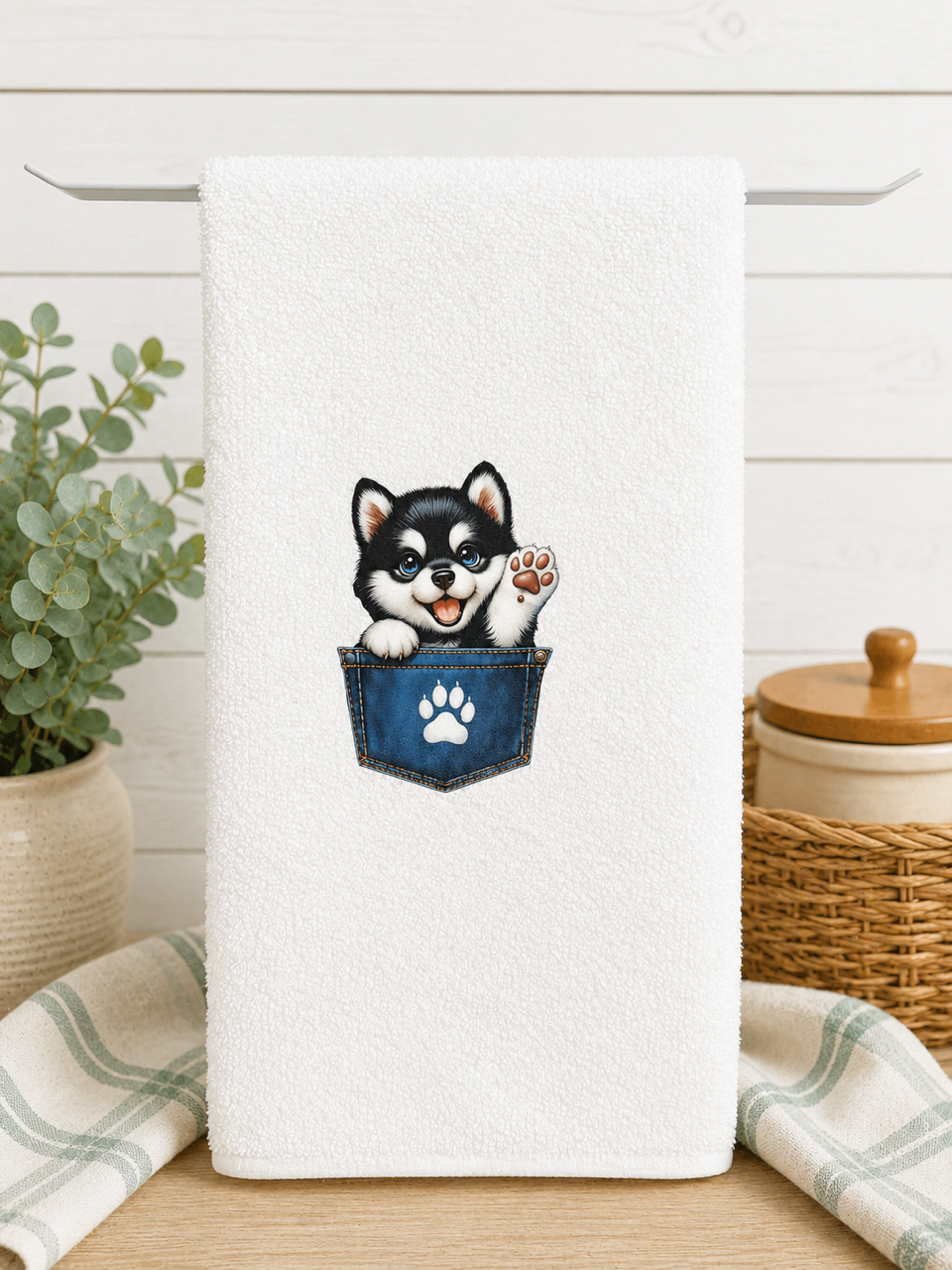 Puppy in the Pocket Kitchen Towel
