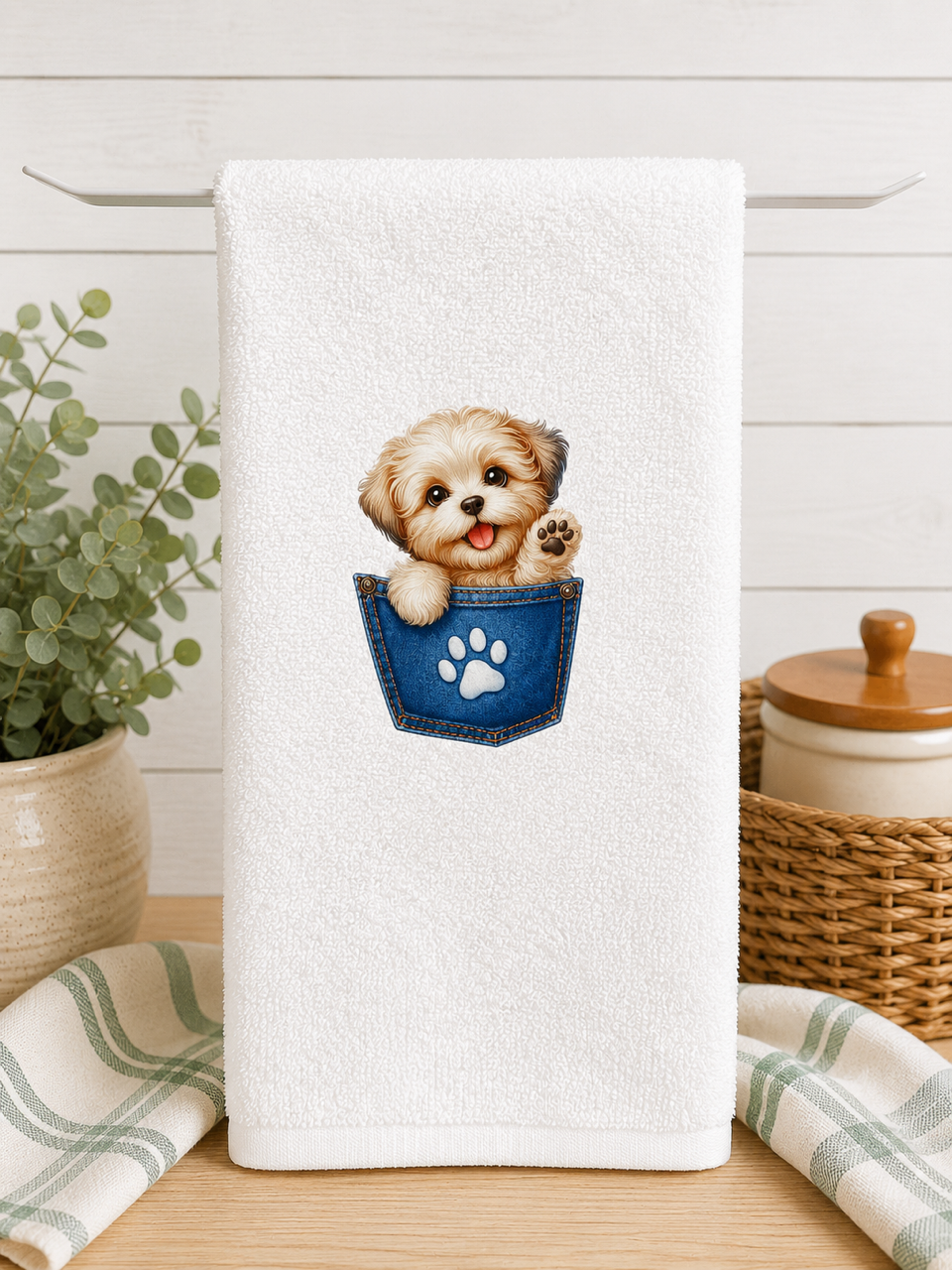 Puppy in the Pocket Kitchen Towel