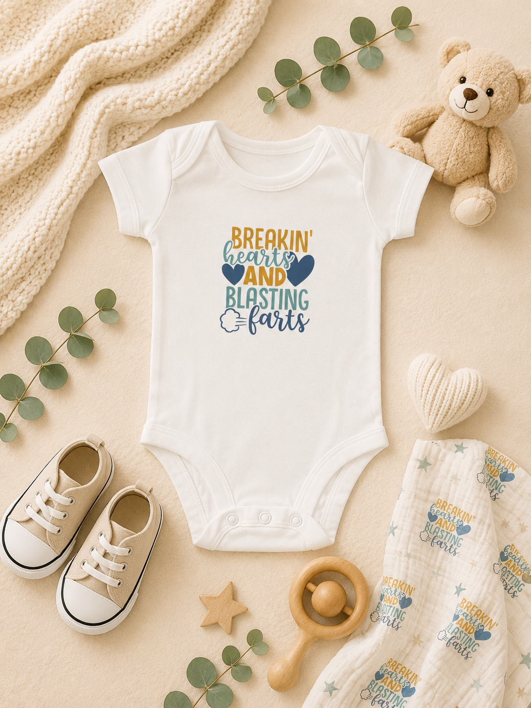 Baby bodysuit with cute Animal Design
