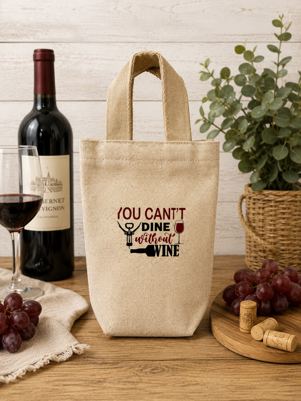 Wine Bottle Gift Bag | Reusable Canvas Wine Tote