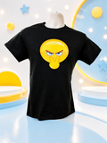 Beautiful short-sleeve T-shirt with an "I'm watching you" emoji design.